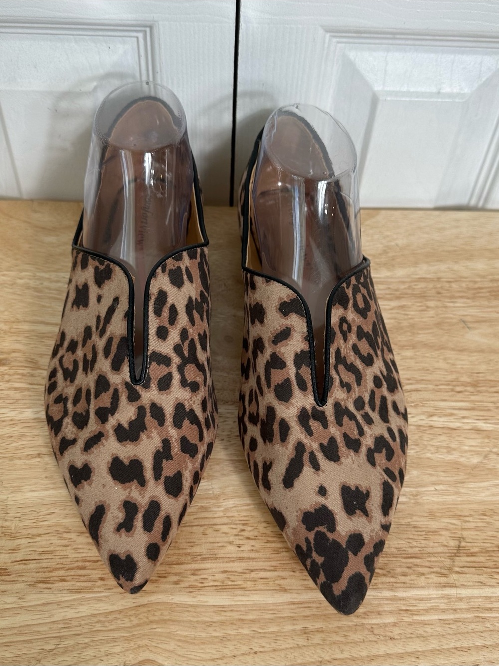 comfortview Leopard-Print Pointed Toe Slip-On Flats - Brown & Black
